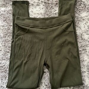 Olive Green Dressy Leggings